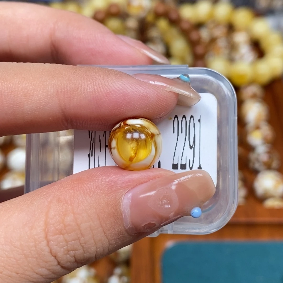 沁色蜜蜡未镶嵌2291