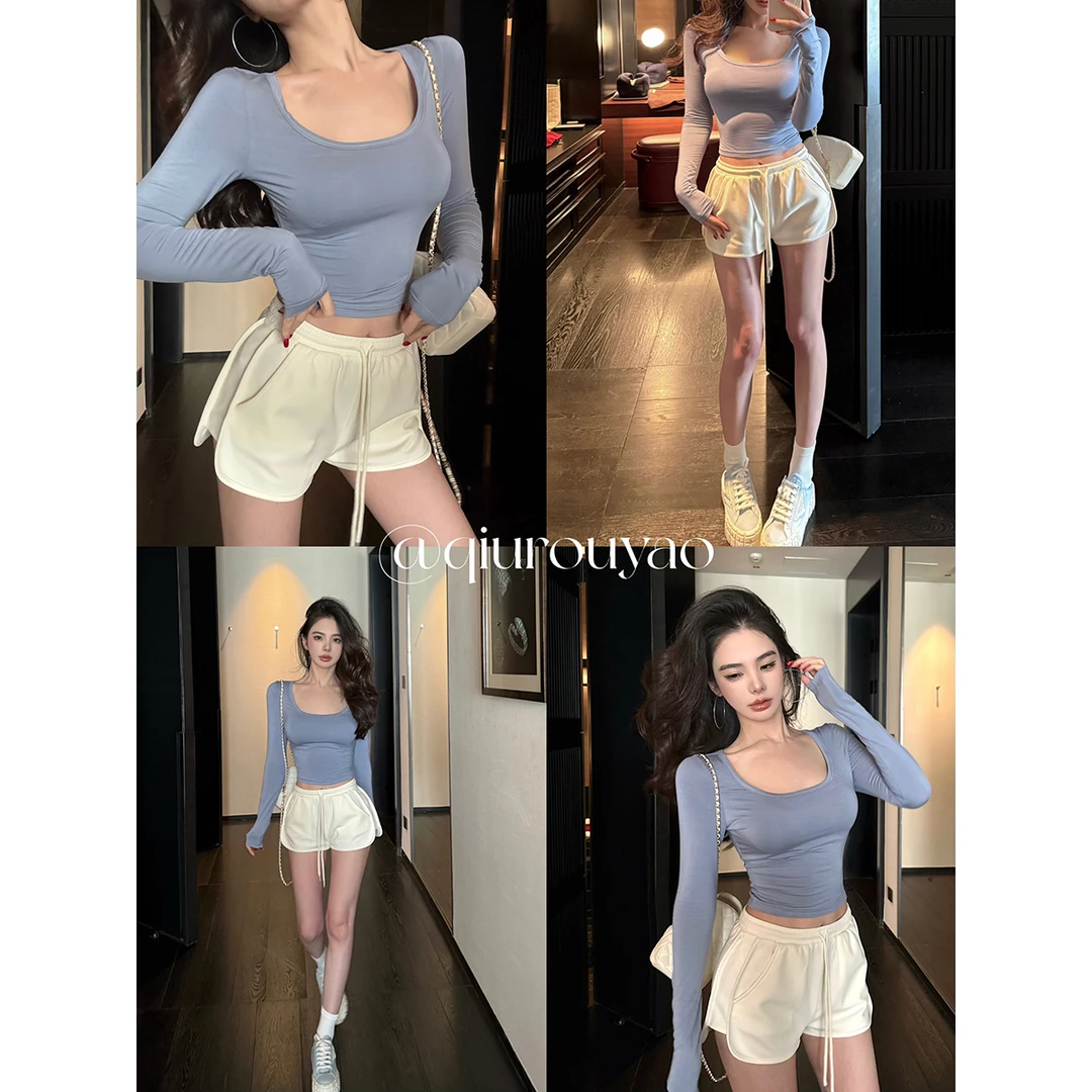 【QIUROUYAO邱肉瑶】轻动感衣橱*一裤多搭实用型抽绳短裤