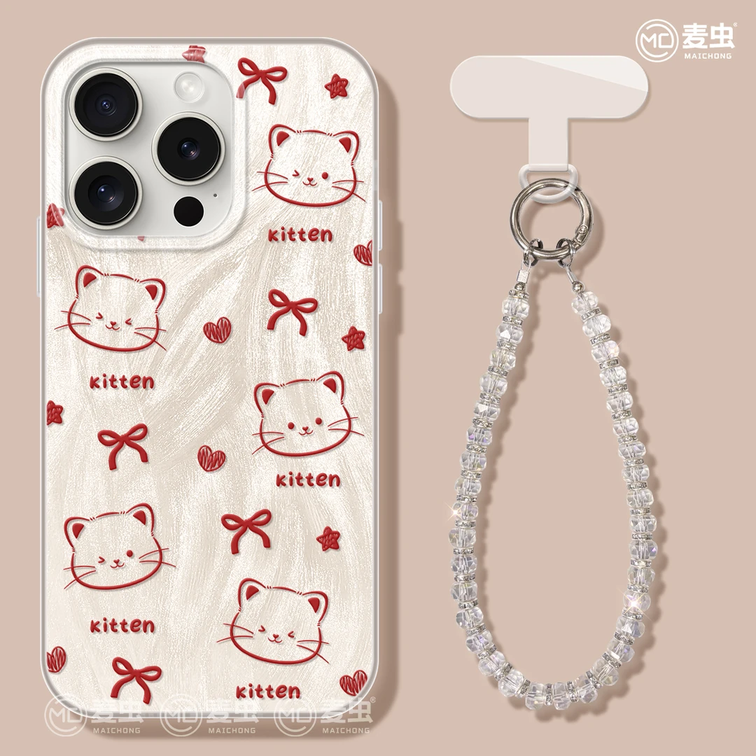 蓝色黑猫适用于Mate70华为苹果16promax手机壳iPhone15高级小米