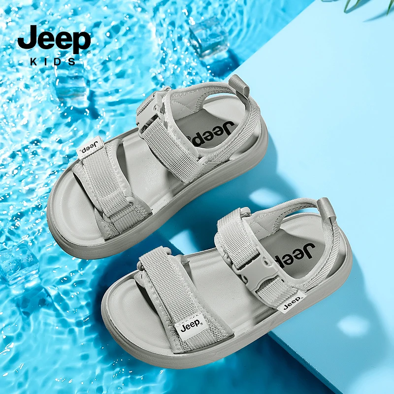 jeep吉普儿童凉鞋2025夏季新款男童溯溪运动鞋中大童魔术贴沙滩鞋