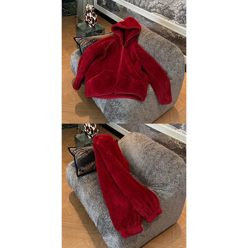 ZUOXIAOQI窝居暖暖情侣家居服42（衣长72-76/裤长100-103）