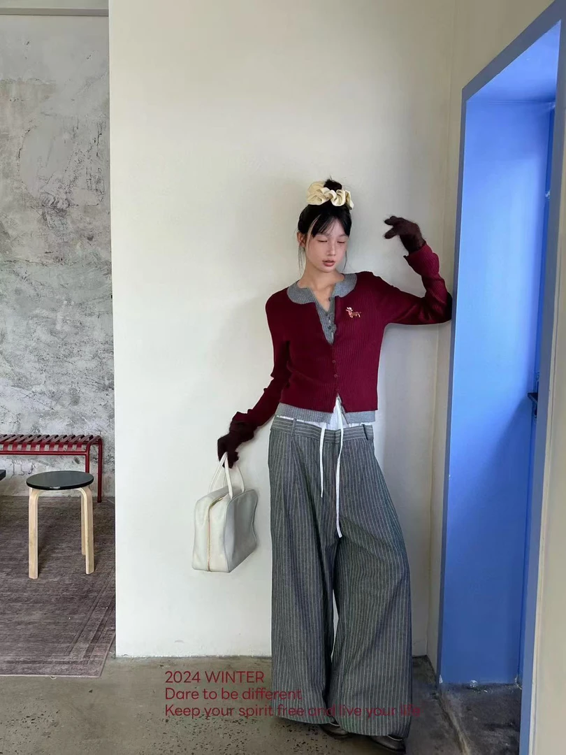 深圳出品TTONE毛针织衫美式复古冬季毛衣毛衫女装网红百搭开衫