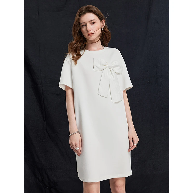 【强哥专属】初语云朵空气层T恤裙小个子蝴蝶结裙子8529010