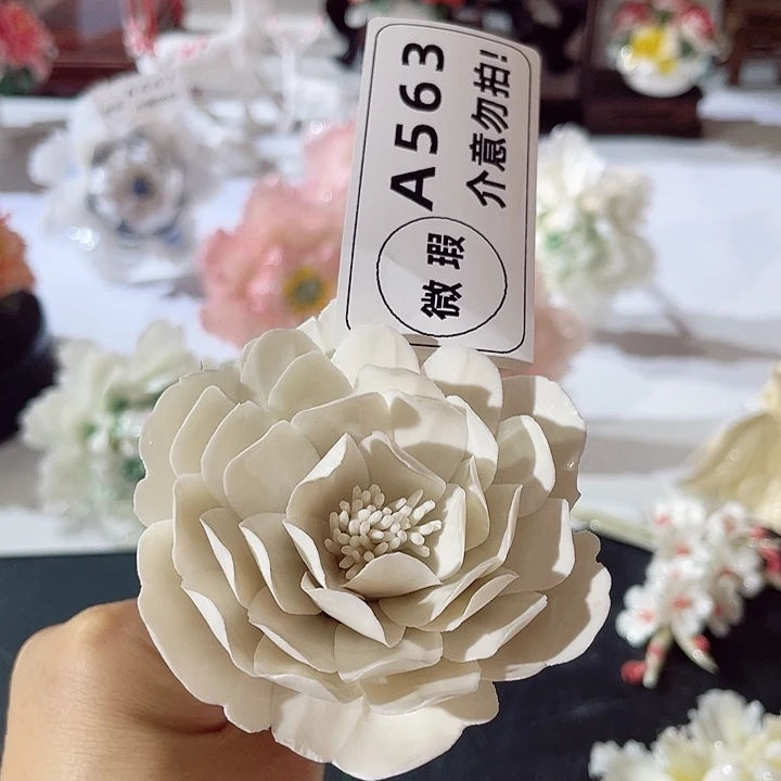 瓷片纯陶瓷手工捏花