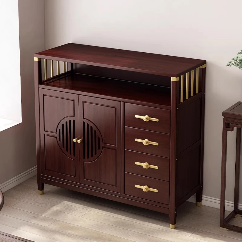 新中式博古架茶柜置物架子茶室茶水柜非实木茶具茶叶收纳展示柜子