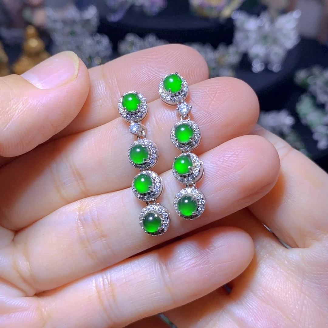 翡翠银S925镶嵌颈饰天然翡翠