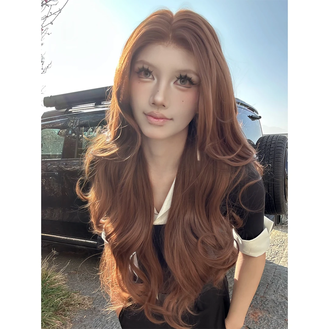 《卅爻专属》深巧克力棕色气质高层次卷发大面积蕾丝假发女