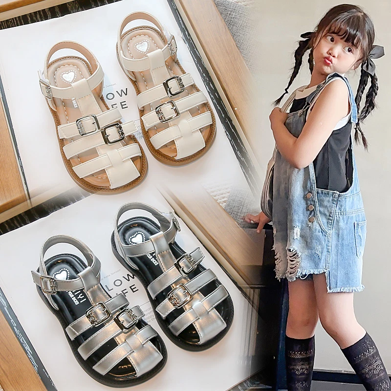 女童夏季凉鞋包头2025新款软底夏款女童鞋时尚中大童小女孩公主鞋