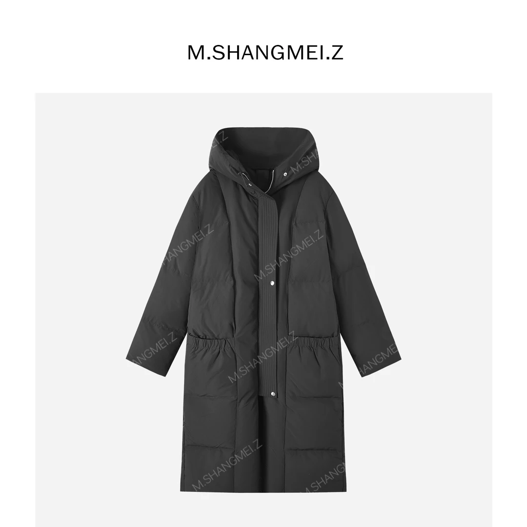 M.SHANGMEI.Z/沐熙【炙热】美大哥防风质感白鹅绒长款羽绒服X113202