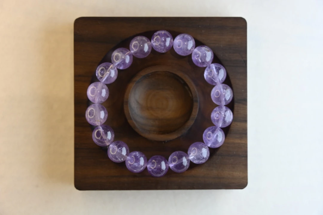 天然透体玻利维亚紫薰衣草水晶手串