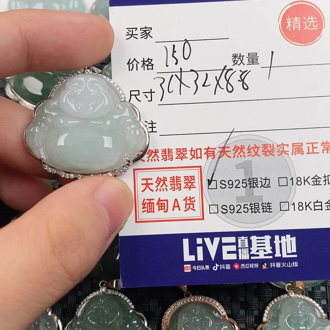 翡翠银S925镶嵌颈饰