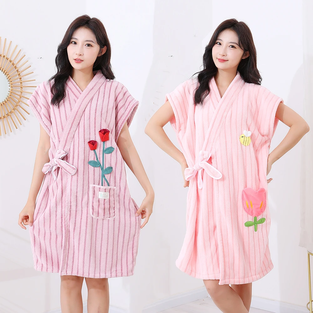 新款可穿式浴巾吸水速干柔软浴裙加厚亲肤女浴袍睡袍洗澡不掉毛
