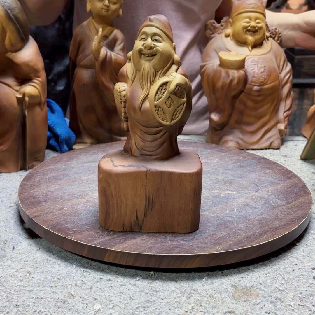 香樟木泉*小财神香樟木