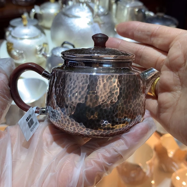 丽*馆足银999汉瓦茶壶➕白瓷包银杯1个