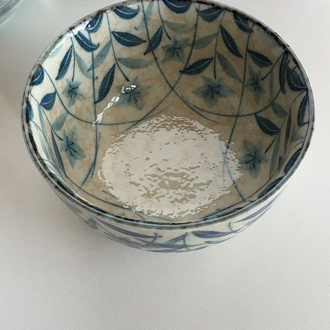 瓷片1只12.8厘米黄泥桔梗圆钵碗