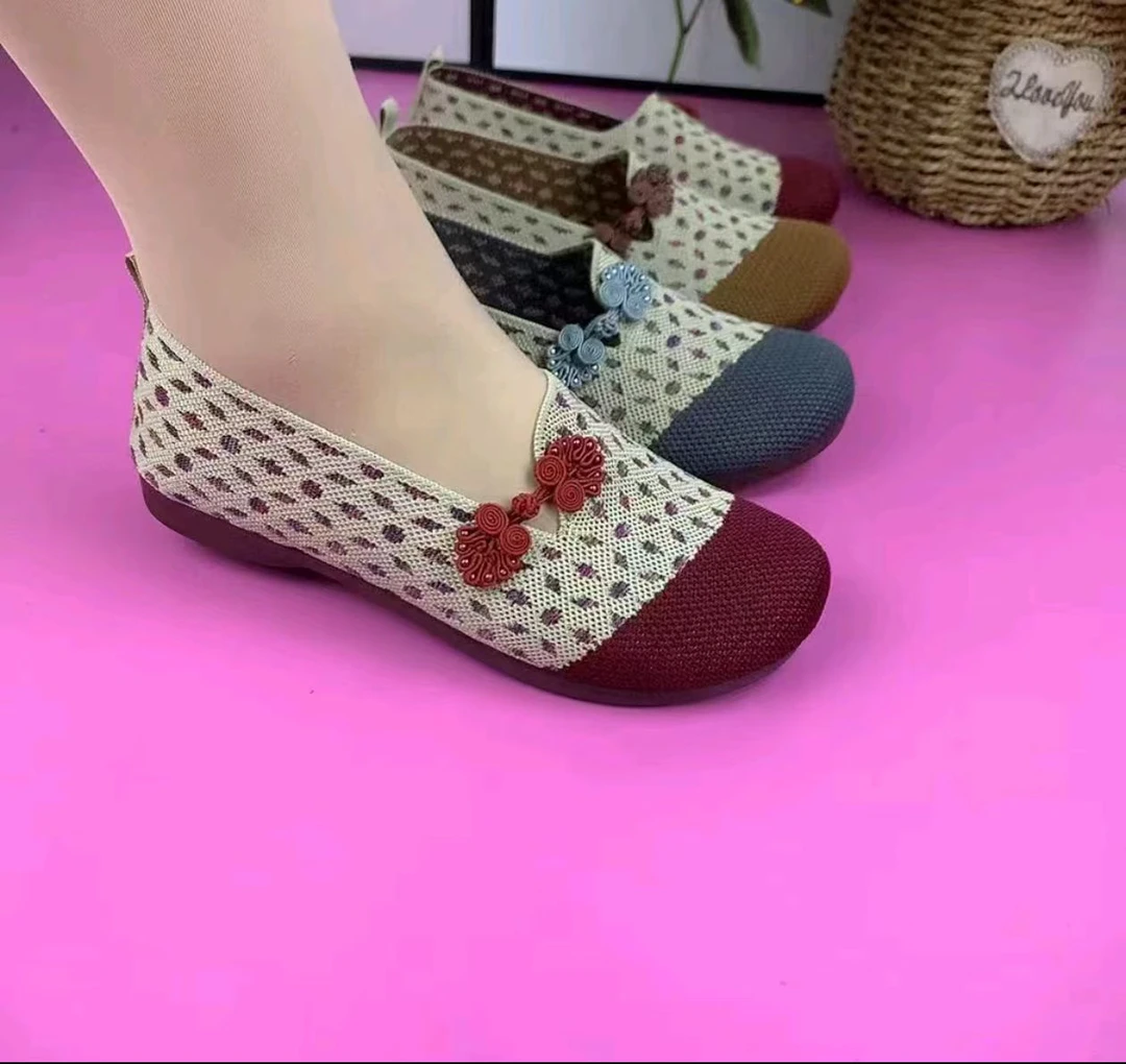 春夏新款老北京布鞋休闲舒适中老年妈妈鞋女鞋透气防滑软底单鞋女