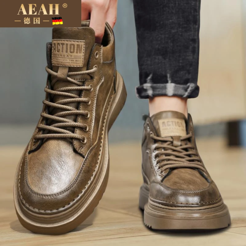 AEAH百搭潮流马丁靴男款冬季款新款中帮男士时尚2025鞋子工装春秋