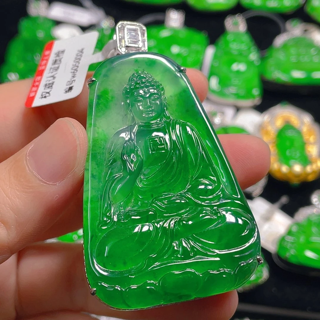 翡翠银S925镶嵌吊坠(不含链)