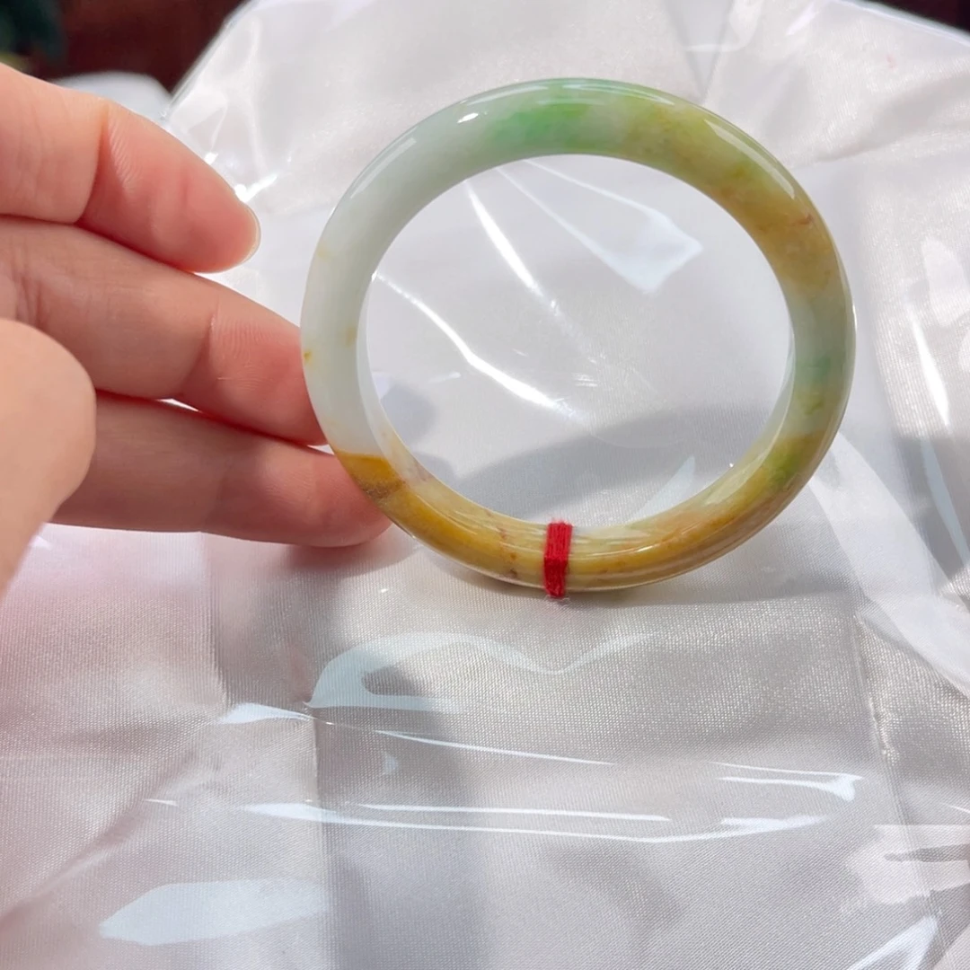 翡翠未镶嵌手镯52.7无大纹裂48小时鉴赏微棉石筋