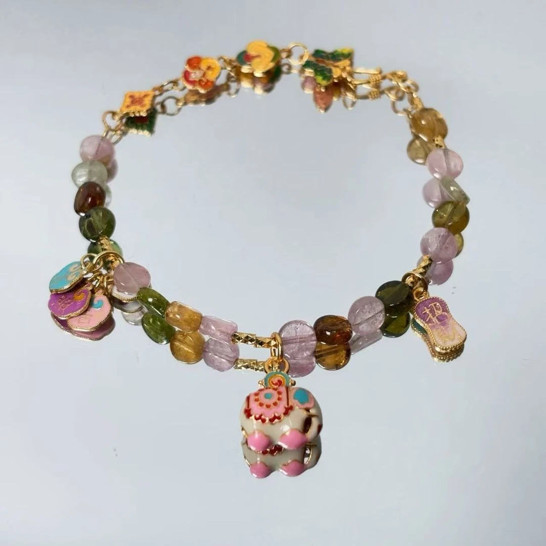 多彩碧玺吉象手链十三小众十三娘