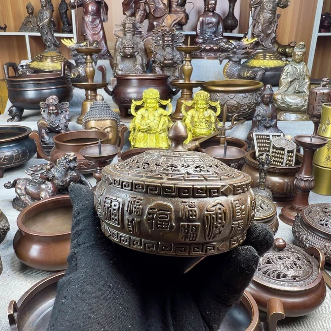 铜香炉铜摆件铜工艺品风水摆件