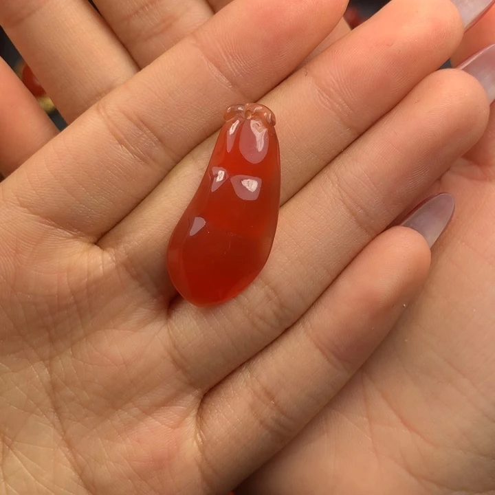未镶嵌冰红福豆南红玛瑙