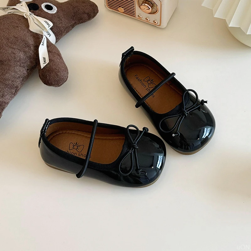 软底小皮鞋公主鞋蝴蝶结春秋新款韩版2025芭蕾舞玛丽珍女童一脚蹬