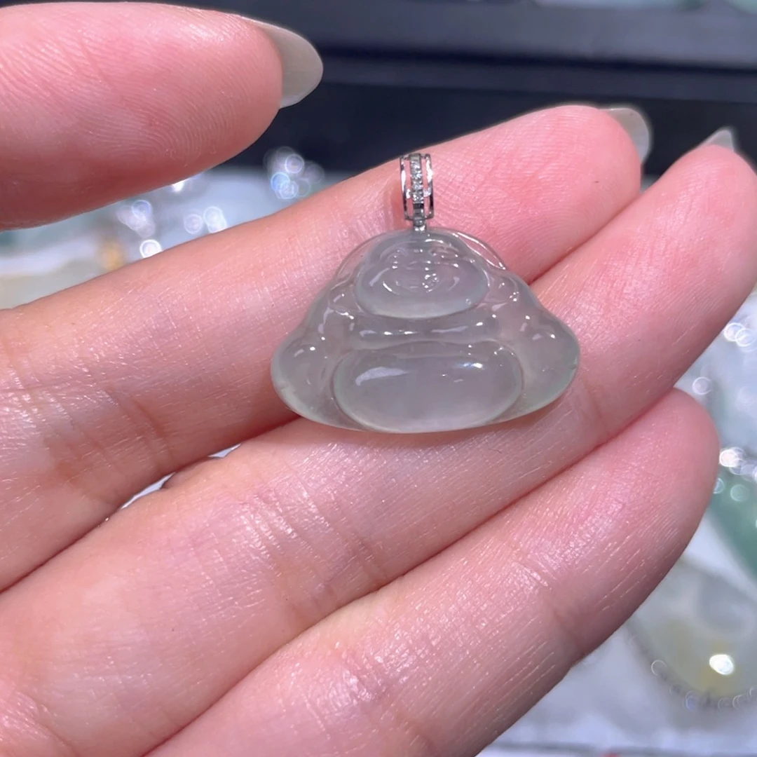 颈饰18K金镶嵌翡翠翡翠