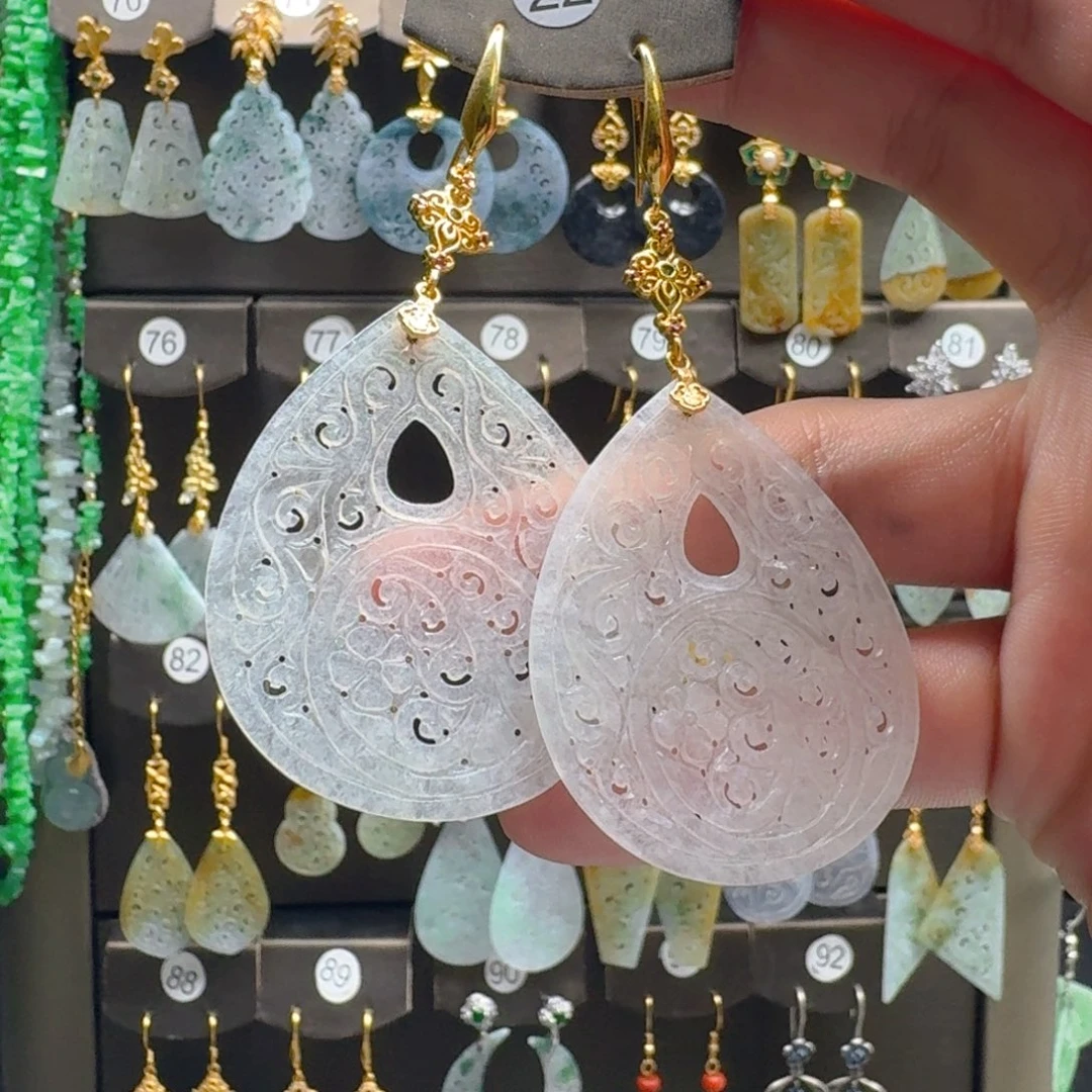 翡翠未镶嵌耳饰翡翠