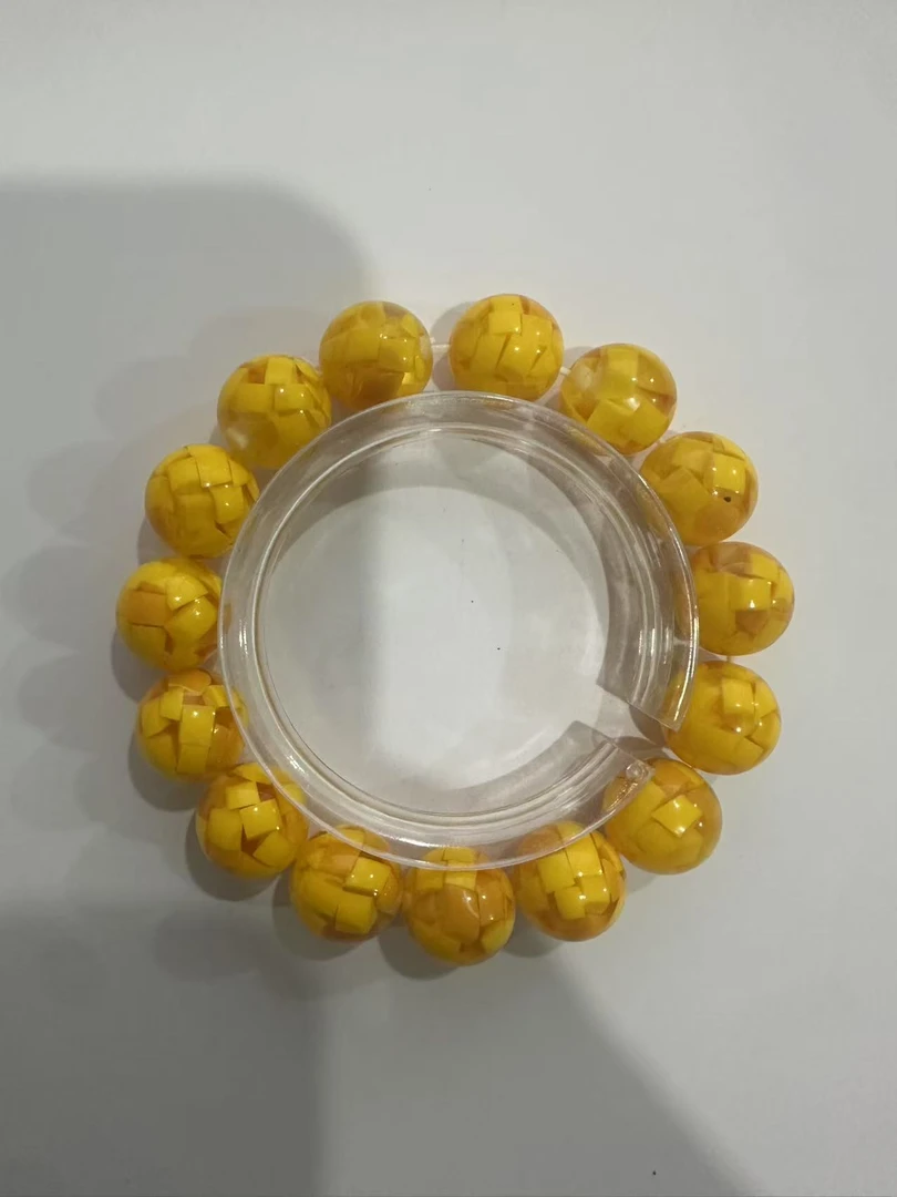 含辰砂工艺品C348 雄黄砂1.4cm单圈手串 合成