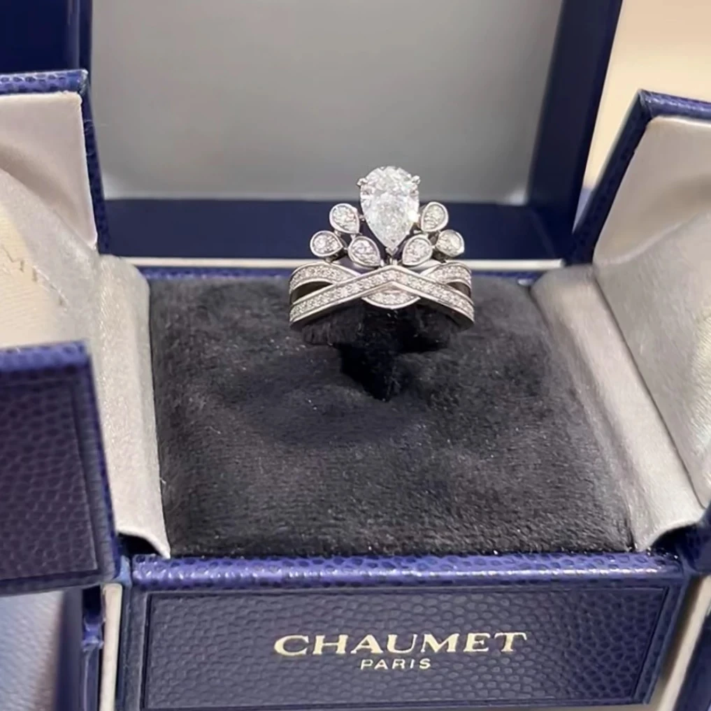 99新 Chaumet/尚美 小花6欢 鹭羽冠冕钻戒 1.09ct D色 IF 50号