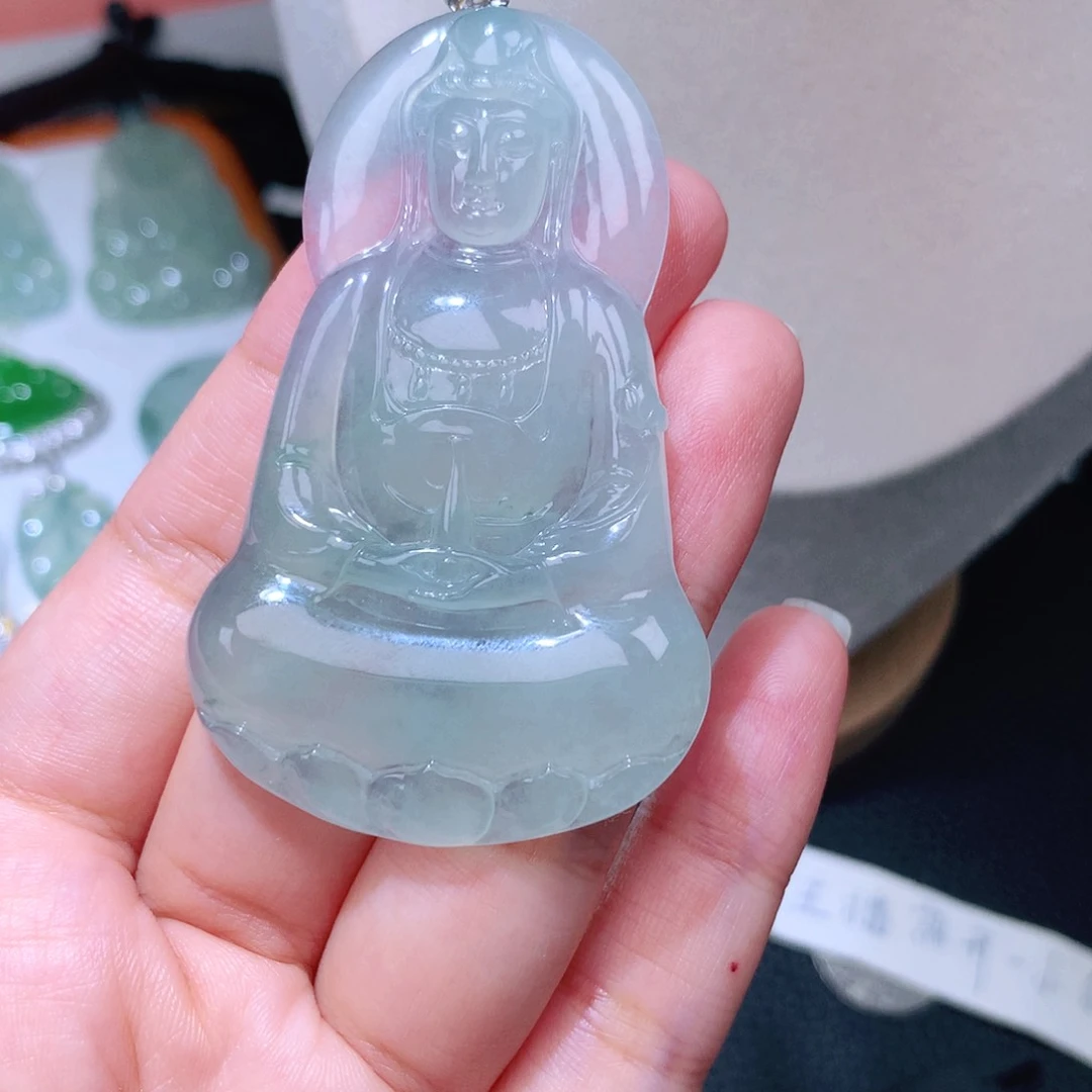颈饰18K金镶嵌翡翠素衣