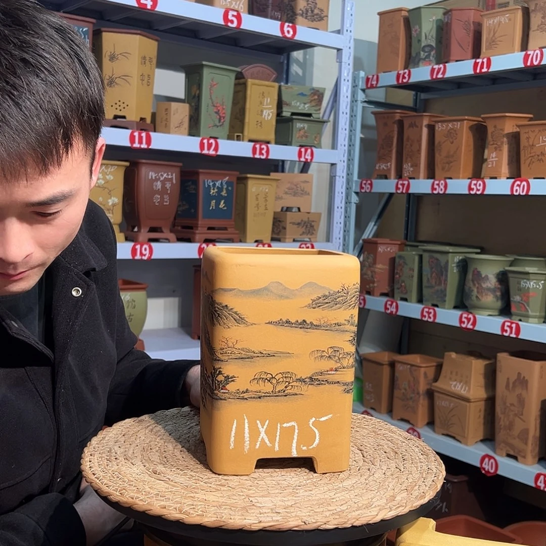 天心紫砂手工花盆