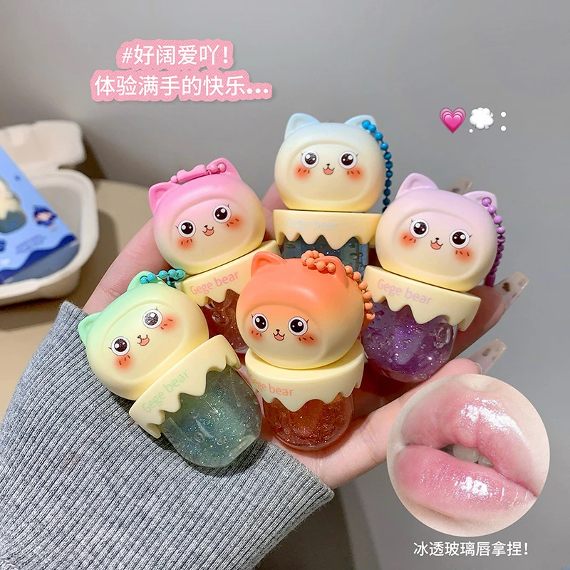 果冻细闪唇部精华油润唇补水保湿防干裂水光透明无色学生唇膏打底