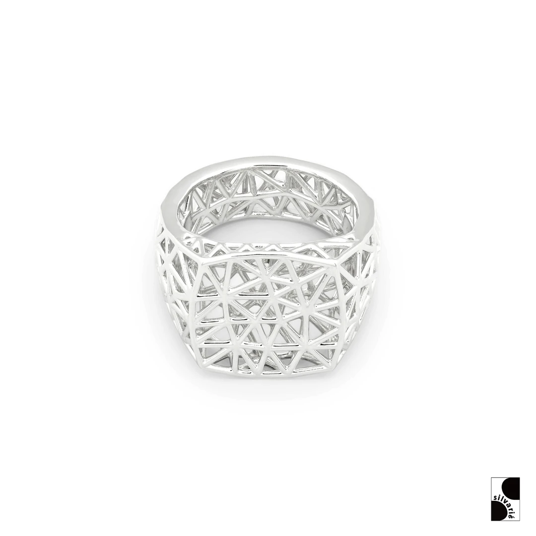 925银戒指 =silvarie=TOM WOOD 建筑美学Mesh几何结构戒指