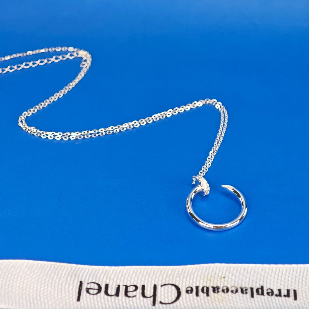 坠链均足银 足银999时尚钉子可双面佩戴项链轻奢小众设计感