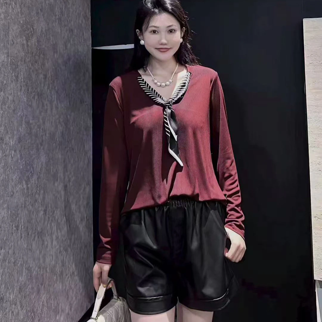 2529-2025年秋季新款时尚气质设计感显瘦百搭长袖上衣