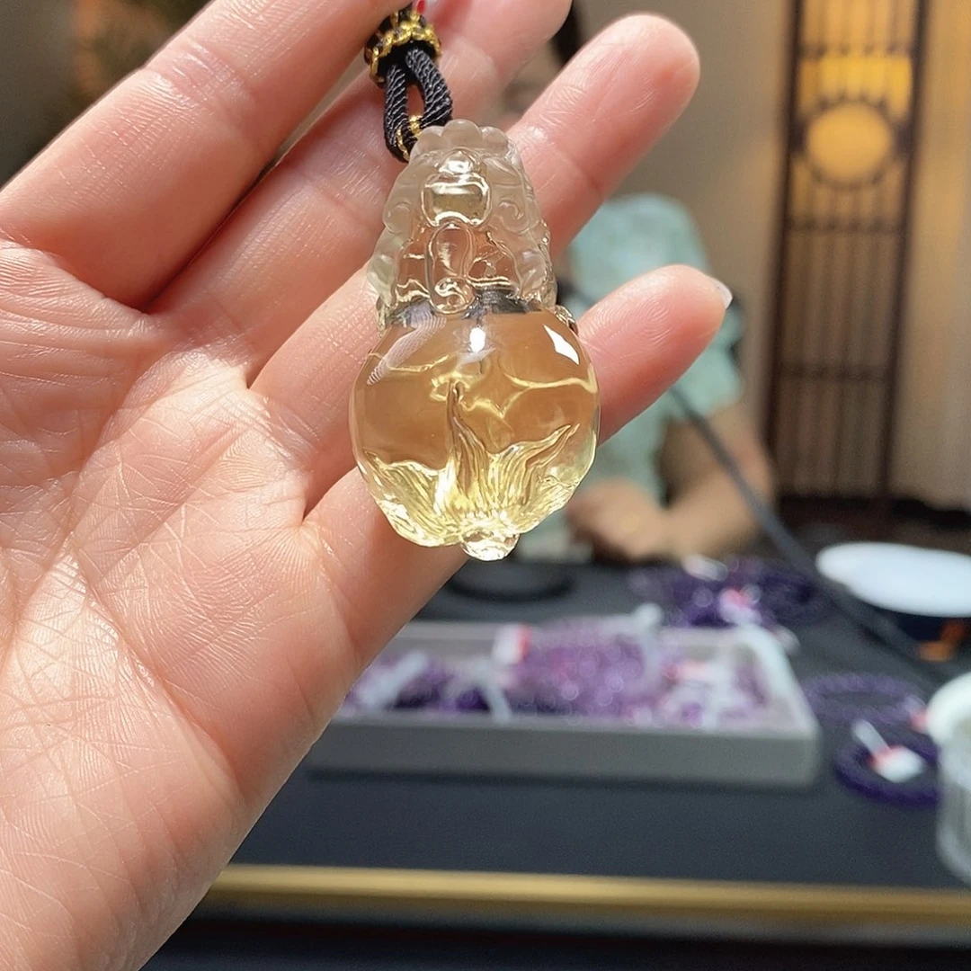 未镶嵌颈饰水晶黄水晶貔恘吊坠9302