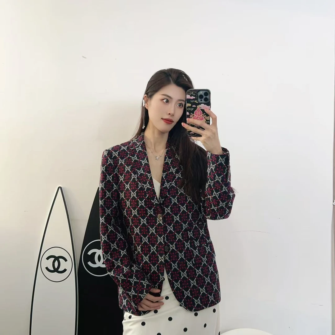95新 GUCCI/古驰 麦殿/老花外套36码红色/250220ZYY2Z01