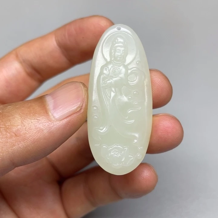 和田玉未镶嵌吊坠(不含链)老*