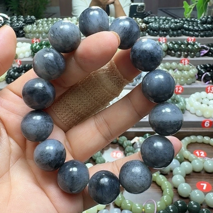 未镶嵌手链和田玉新疆青花卡16