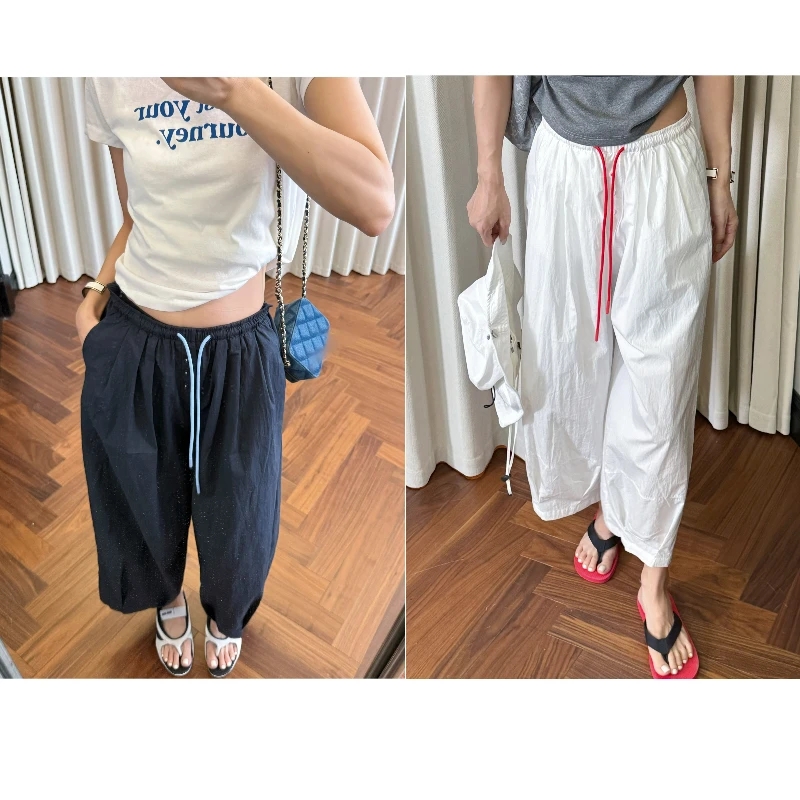 百搭C位，韩系水洗棉薄款纯色新款宽松休闲裤  SSK11424