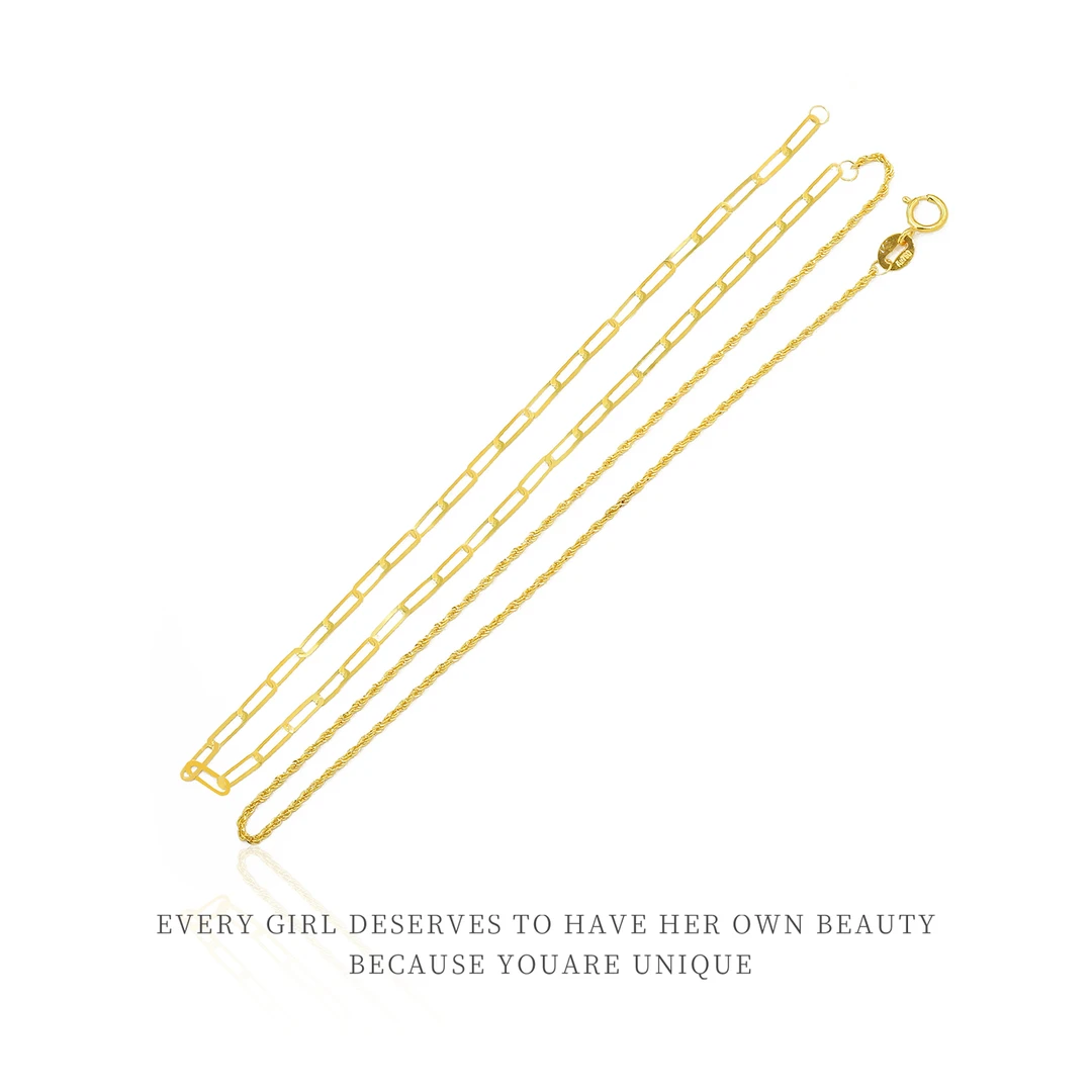 18k金AB麻绳链【QL06186】