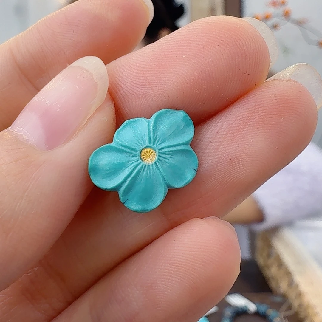绿松石18K金镶嵌珠宝半成品