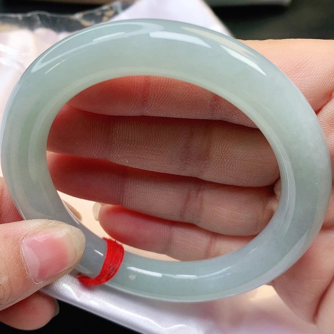 未镶嵌手镯翡翠纯天然A货翡翠蓝底胖圆219号