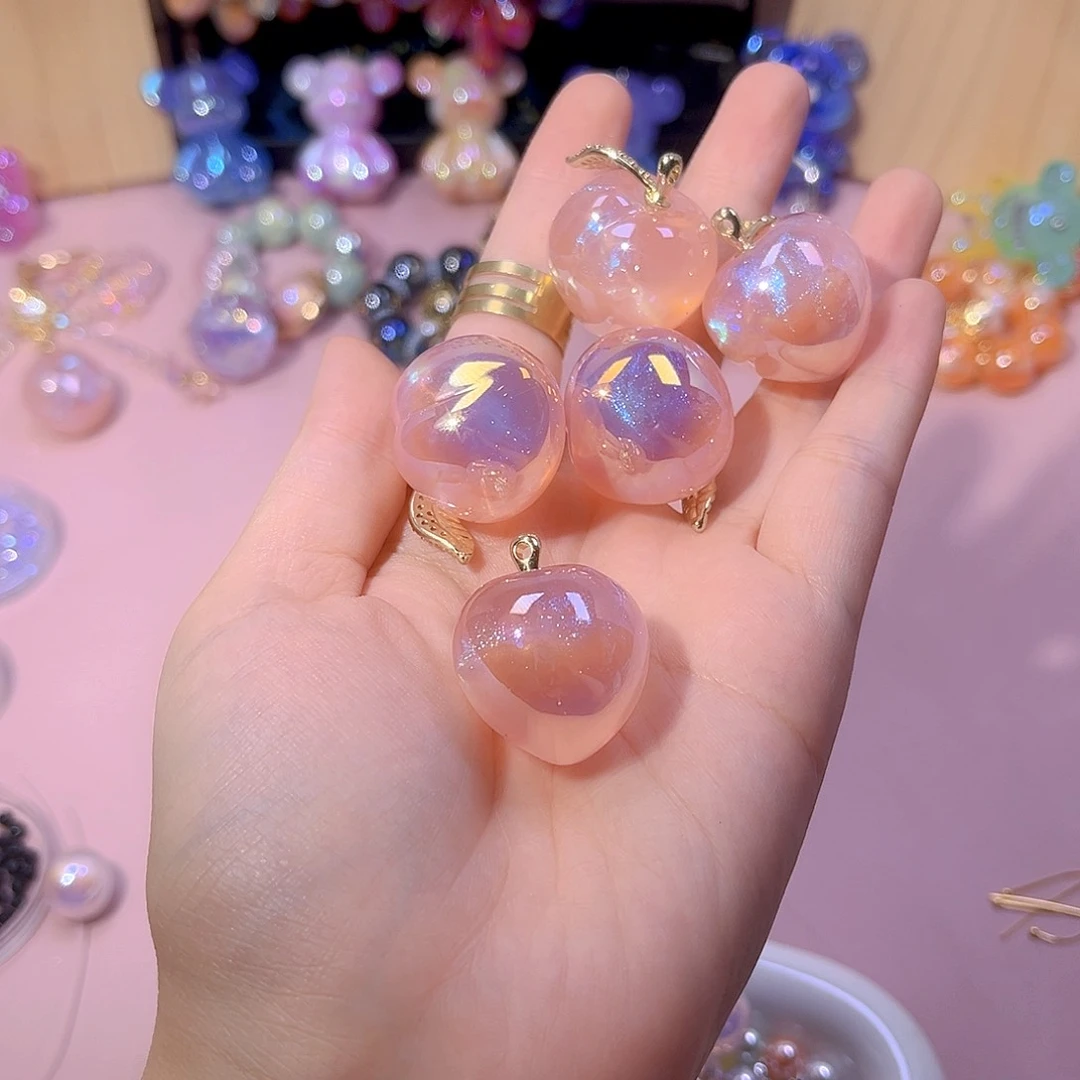 树脂铜合金粉色大桃子