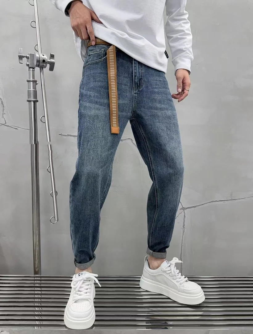 【小璐优选】秋季款轻奢风男士微锥小直筒中腰牛仔裤