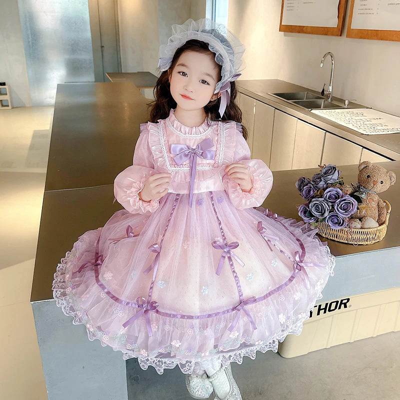 周岁生日礼服女宝宝春装长袖连衣裙洛丽塔女童3岁秋款儿童公主裙