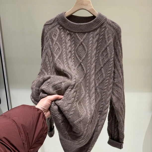 【心依阁铭品】2278花纱休闲大版宽松显瘦毛衣