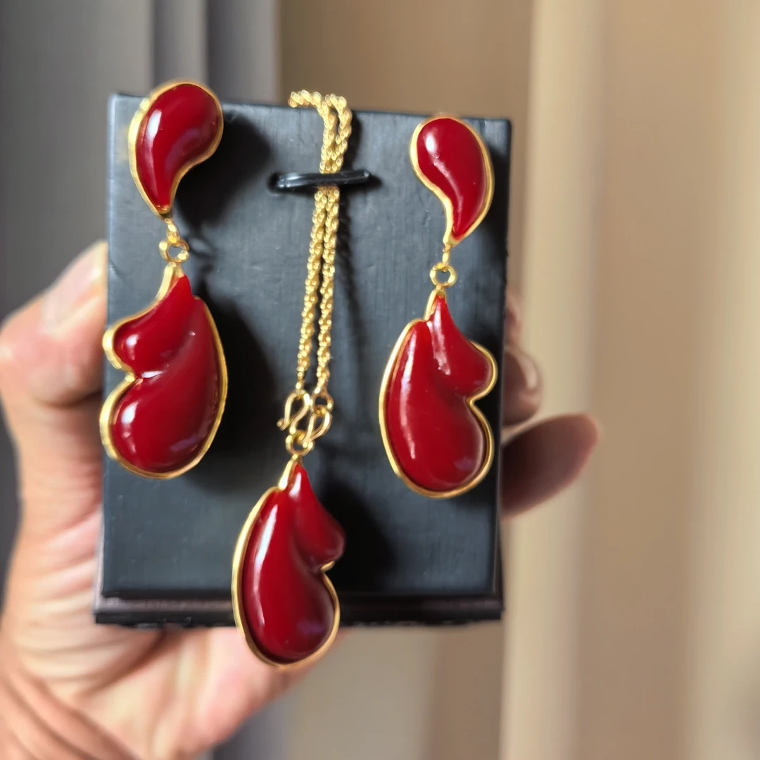 藏式手工 玛娜耳环新款两件套